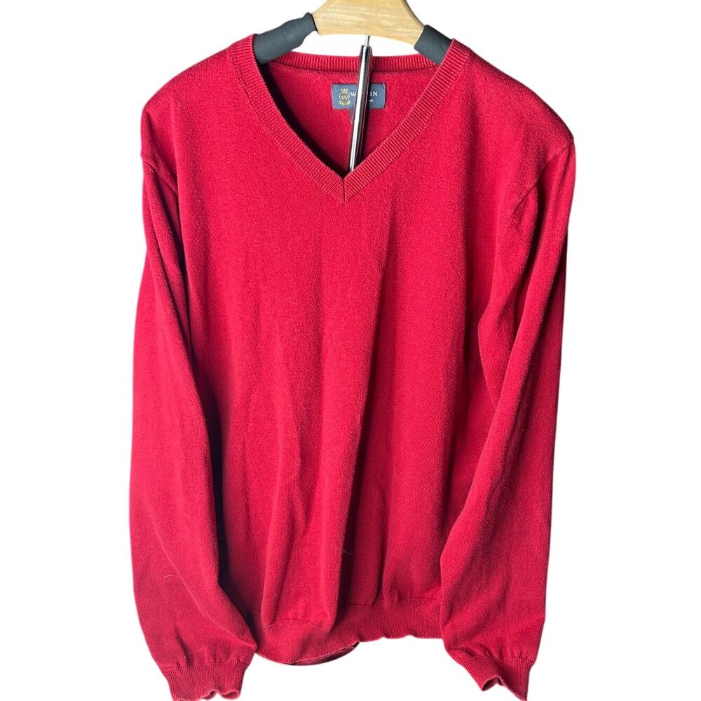 Wallin & Bros size xl vneck red pullover sweater